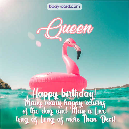 Happy Birthday pic for Queen with flamingo