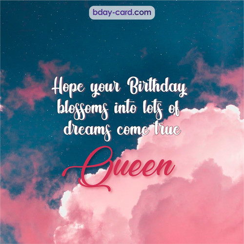 Birthday pictures for Queen with clouds
