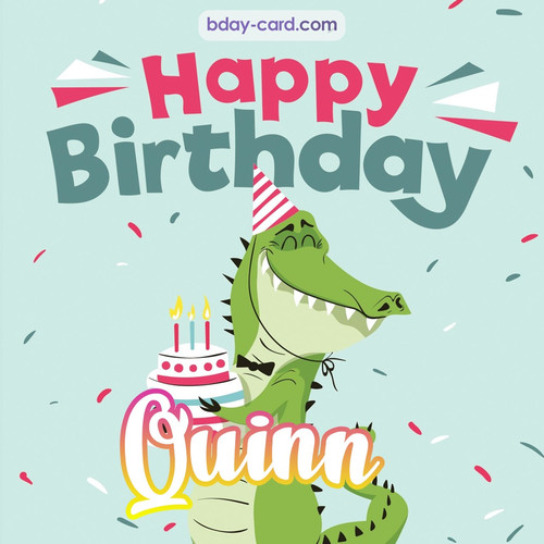 Happy Birthday images for Quinn with crocodile