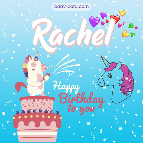 Happy Birthday pics for Rachel with Unicorn
