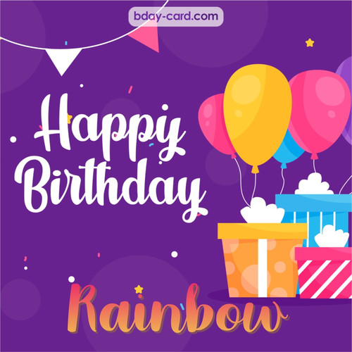 Greetings pics for Rainbow with balloon
