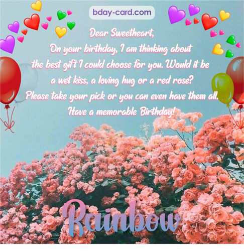 Birthday pic for Rainbow with roses