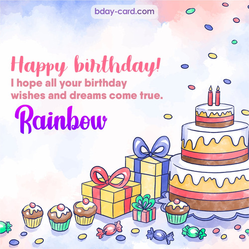 Greeting photos for Rainbow with cake