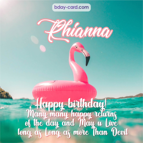 Happy Birthday pic for Rhianna with flamingo