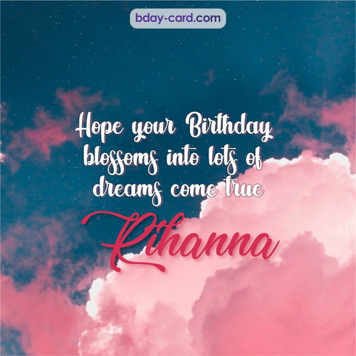 Birthday pictures for Rihanna with clouds