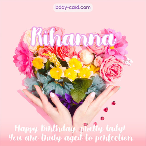 Birthday pics for Rihanna with Heart of flowers