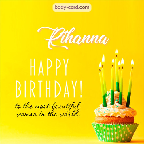 Birthday pics for Rihanna with cupcake