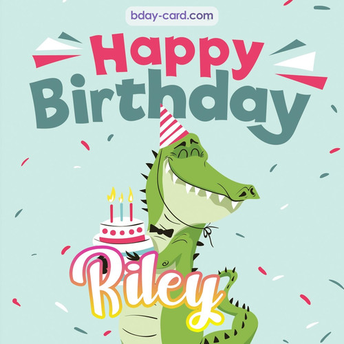 Happy Birthday images for Riley with crocodile