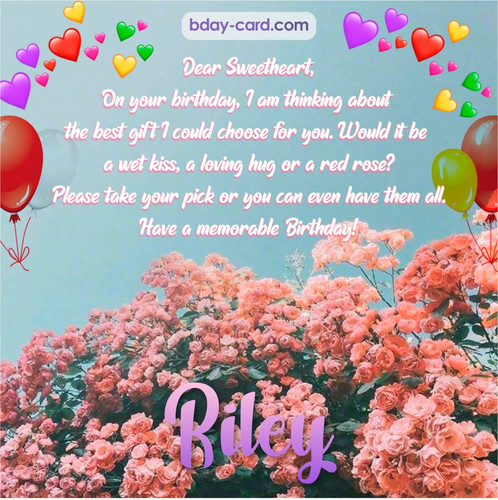 Birthday pic for Riley with roses
