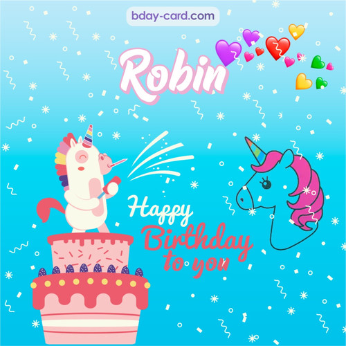 Happy Birthday pics for Robin with Unicorn