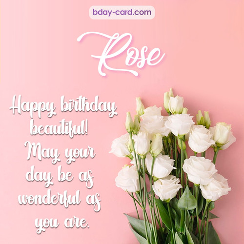 Beautiful Happy Birthday images for Rose with Flowers