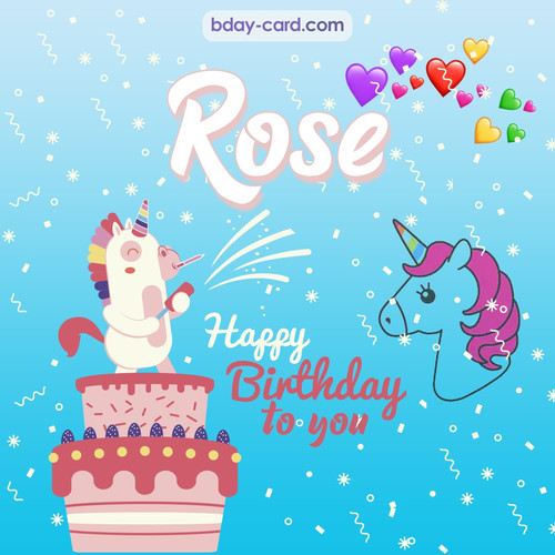 Happy Birthday pics for Rose with Unicorn