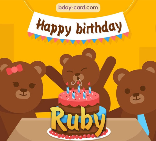 Bday images for Ruby with bears