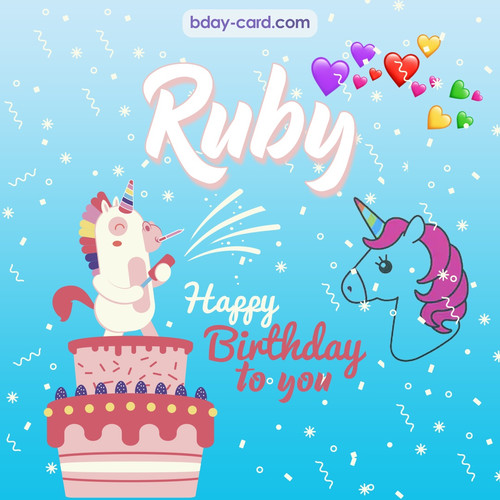 Happy Birthday pics for Ruby with Unicorn