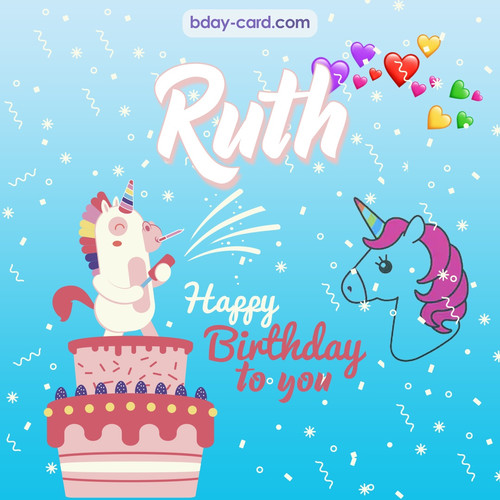 Happy Birthday pics for Ruth with Unicorn