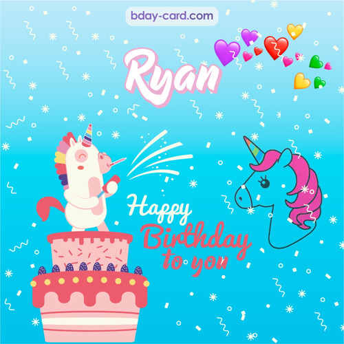 Happy Birthday pics for Ryan with Unicorn