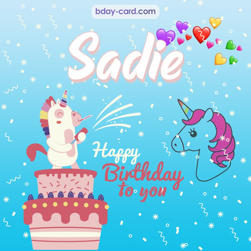 Happy Birthday pics for Sadie with Unicorn