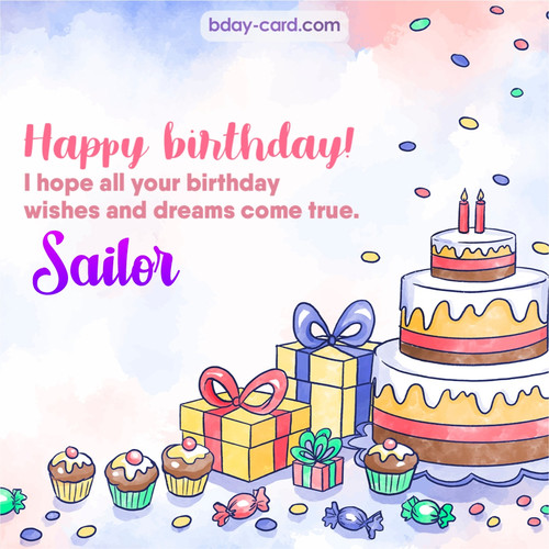 Greeting photos for Sailor with cake