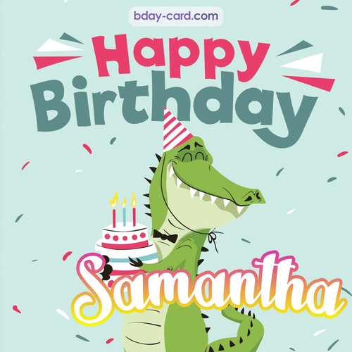Happy Birthday images for Samantha with crocodile