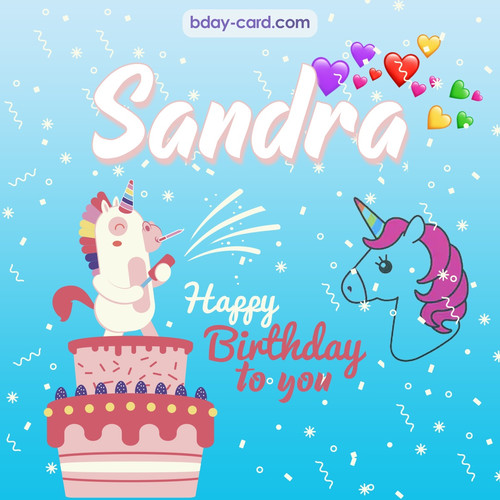 Happy Birthday pics for Sandra with Unicorn