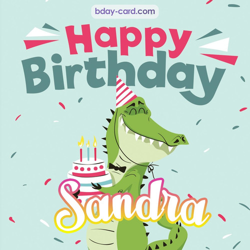 Happy Birthday images for Sandra with crocodile