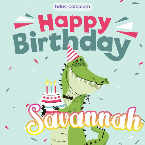 Happy Birthday images for Savannah with crocodile