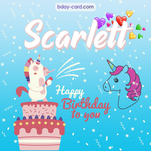Happy Birthday pics for Scarlett with Unicorn