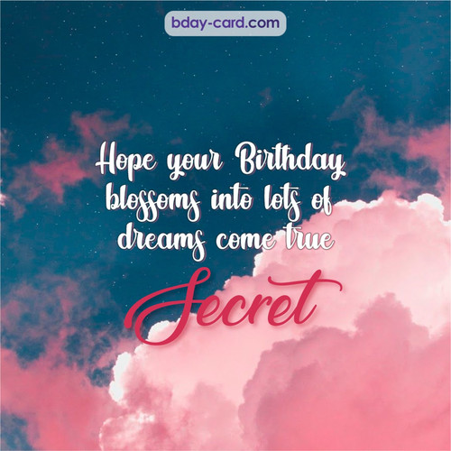 Birthday pictures for Secret with clouds