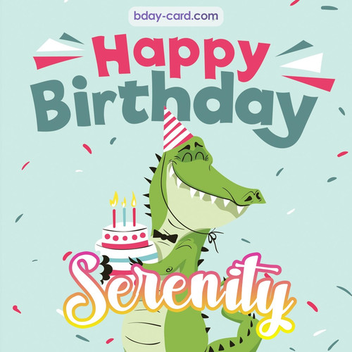 Happy Birthday images for Serenity with crocodile
