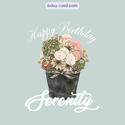 Birthday pics for Serenity with Bucket of flowers