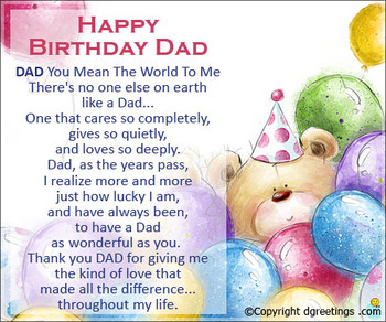 Happy birthday greeting cards for dad dad you mean the wo...
