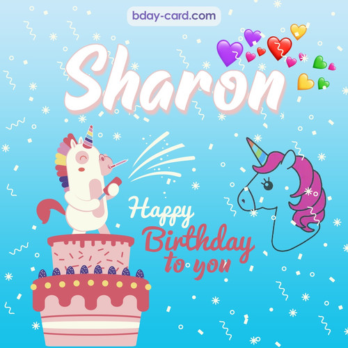 Happy Birthday pics for Sharon with Unicorn