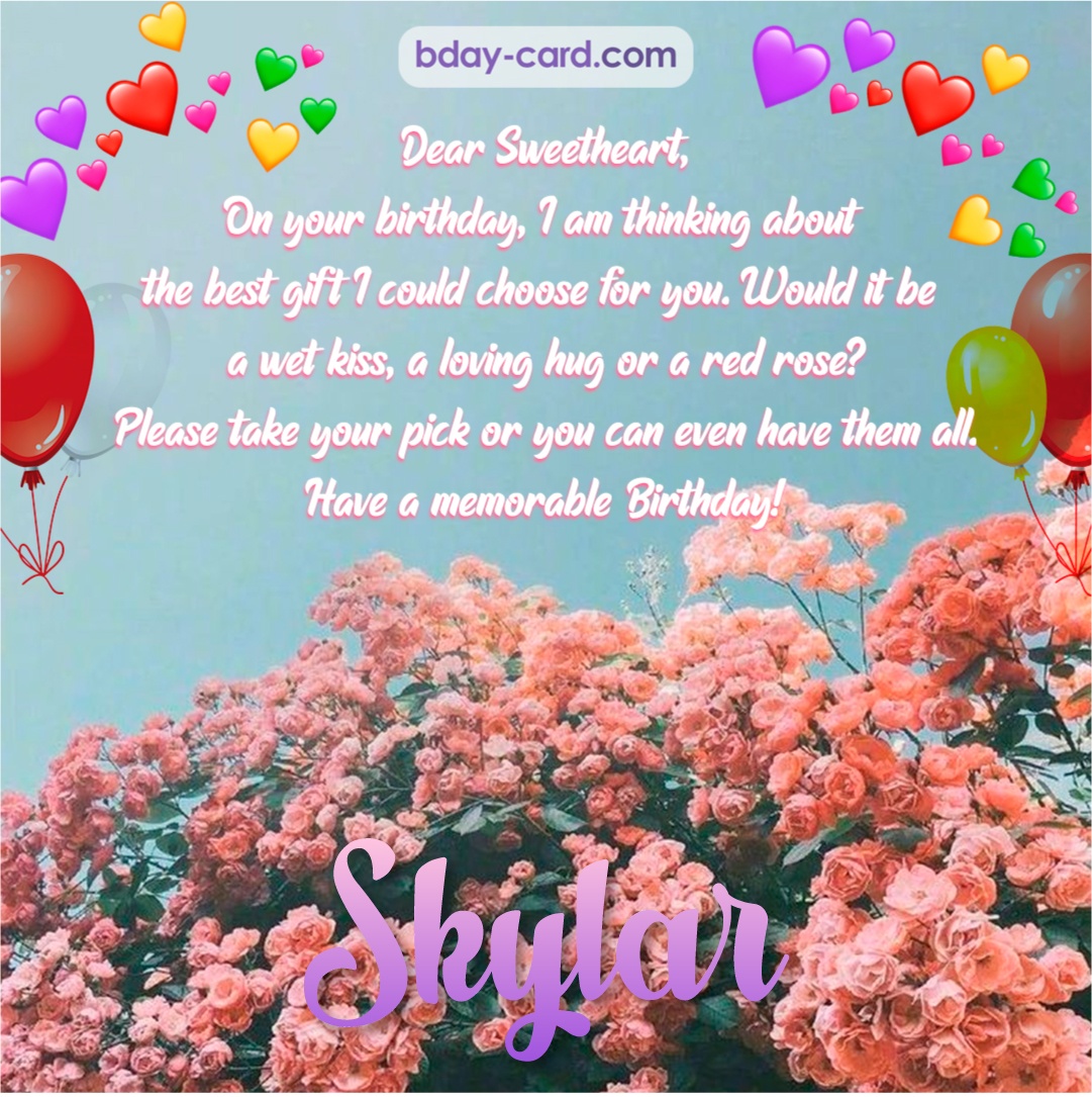 Birthday pic for Skylar with roses