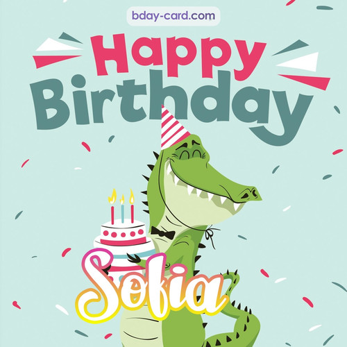 Happy Birthday images for Sofia with crocodile