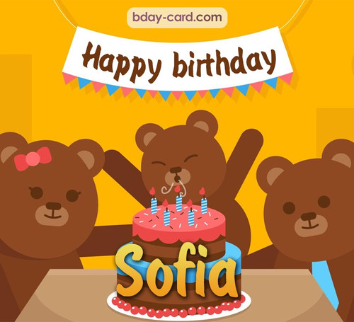 Bday images for Sofia with bears