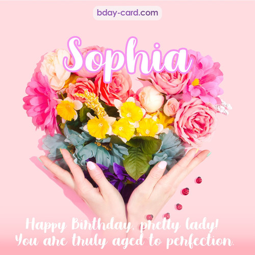 Birthday pics for Sophia with Heart of flowers