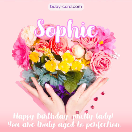 Birthday pics for Sophie with Heart of flowers