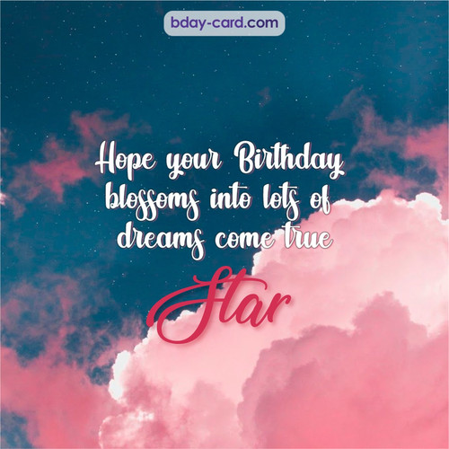 Birthday pictures for Star with clouds