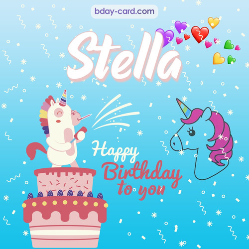 Happy Birthday pics for Stella with Unicorn
