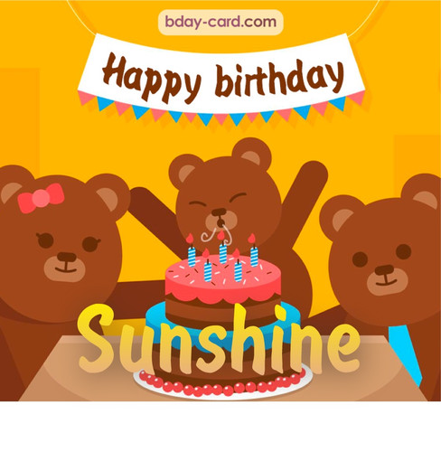 Bday images for Sunshine with bears
