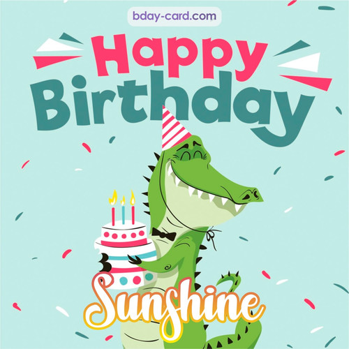 Happy Birthday images for Sunshine with crocodile