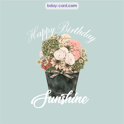 Birthday pics for Sunshine with Bucket of flowers