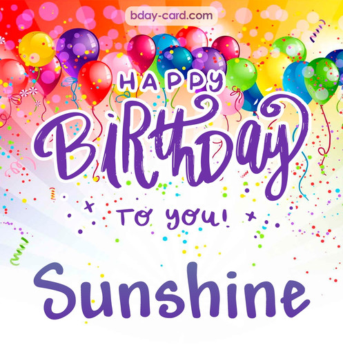 Beautiful Happy Birthday images for Sunshine
