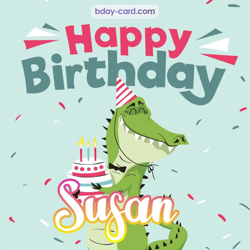 Happy Birthday images for Susan with crocodile