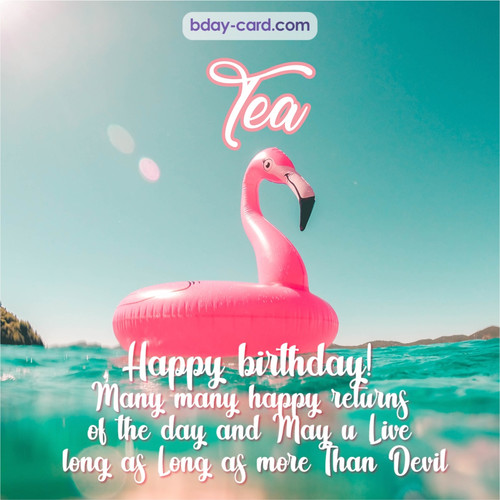 Happy Birthday pic for Tea with flamingo