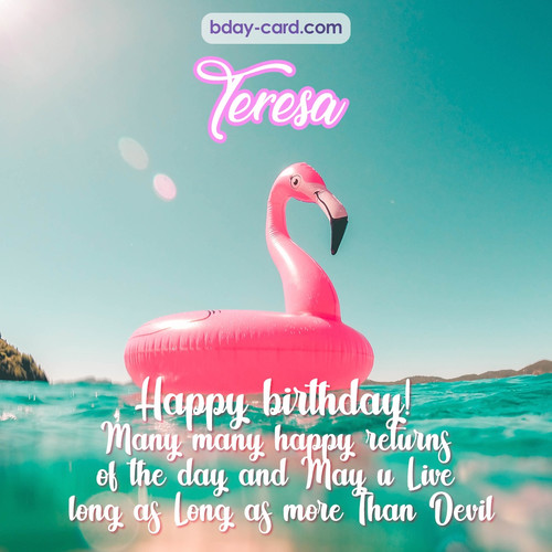 Happy Birthday pic for Teresa with flamingo