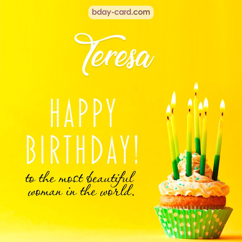 Birthday pics for Teresa with cupcake