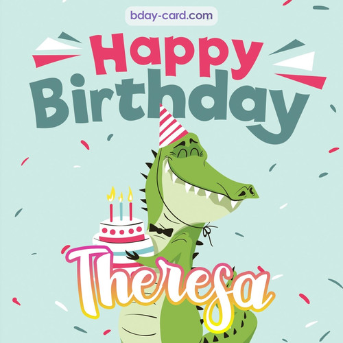 Happy Birthday images for Theresa with crocodile