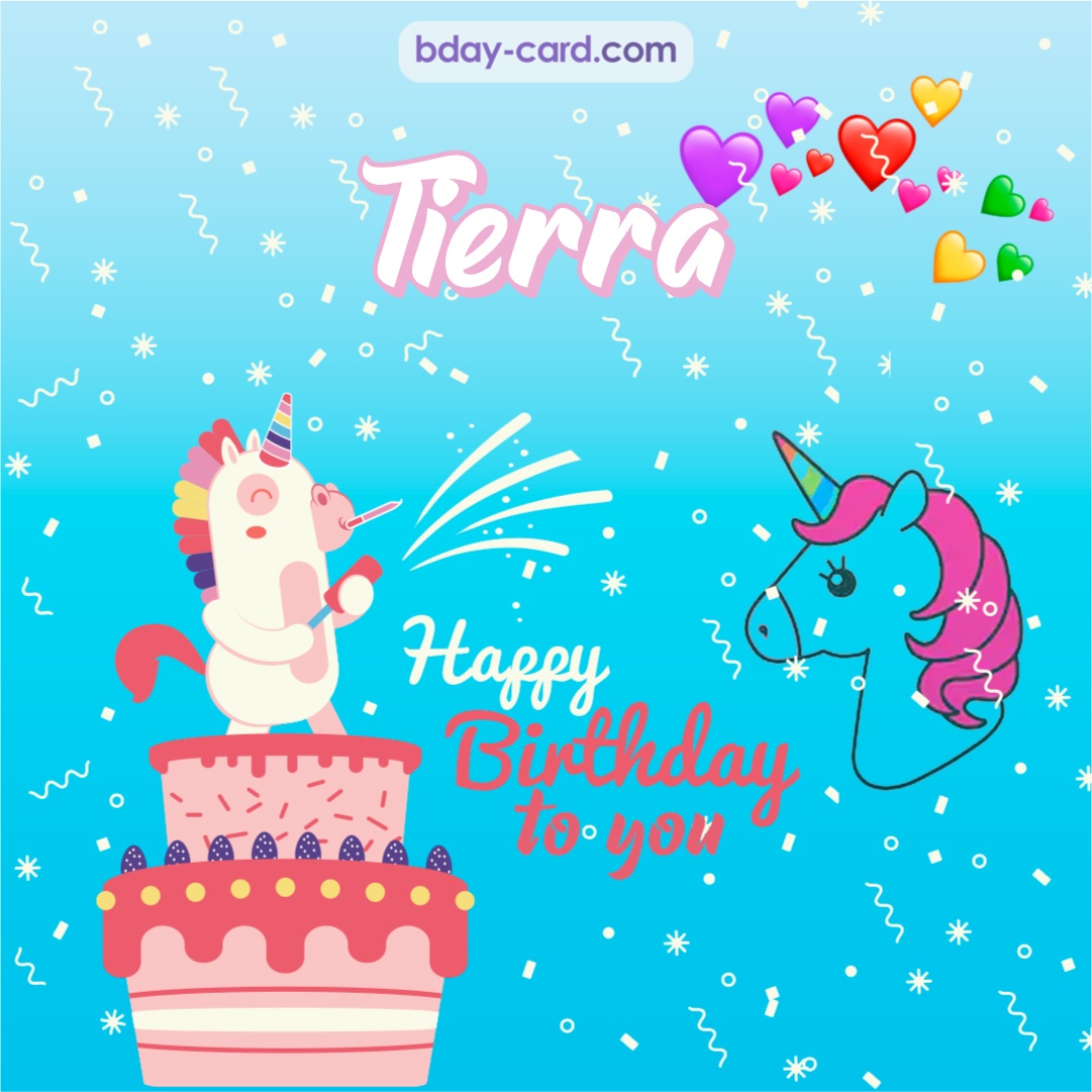 Happy Birthday pics for Tierra with Unicorn