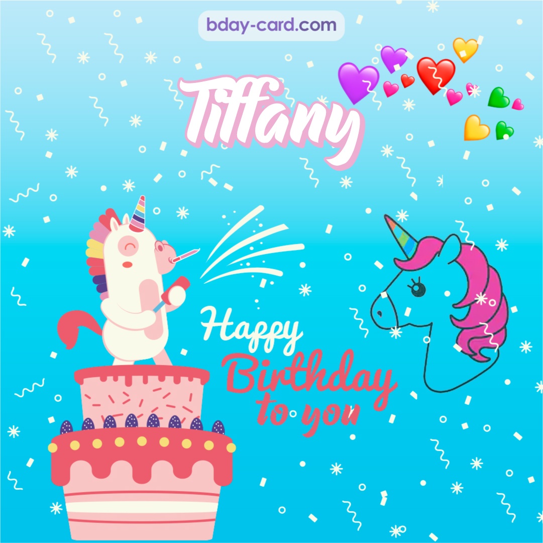 Happy Birthday pics for Tiffany with Unicorn